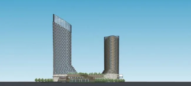 Sketchup办公模型|高层办公楼，酒店，商业裙房，现代风格