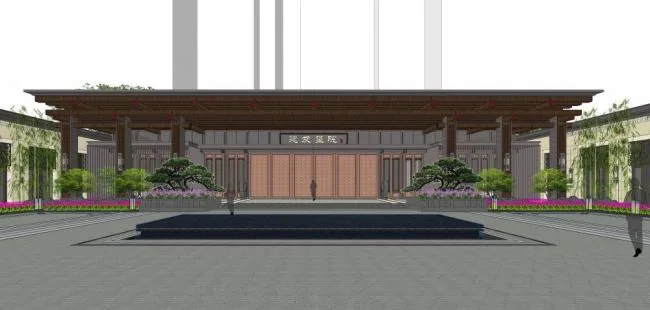 Sketchup住宅模型|合院，中式风格，商业，古建筑，娱乐，休闲设施