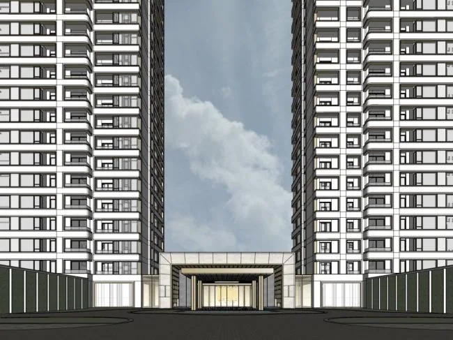 Sketchup住宅模型|超高层住宅，居住建筑，现代风格