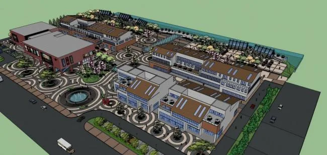 Sketchup商业模型|多层商业街，商场，景观，现代风格