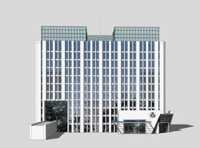 Sketchup办公模型|高层行政办公大楼，现代风格