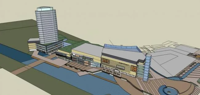 Sketchup商业模型|多层商场，商业建筑，现代风格