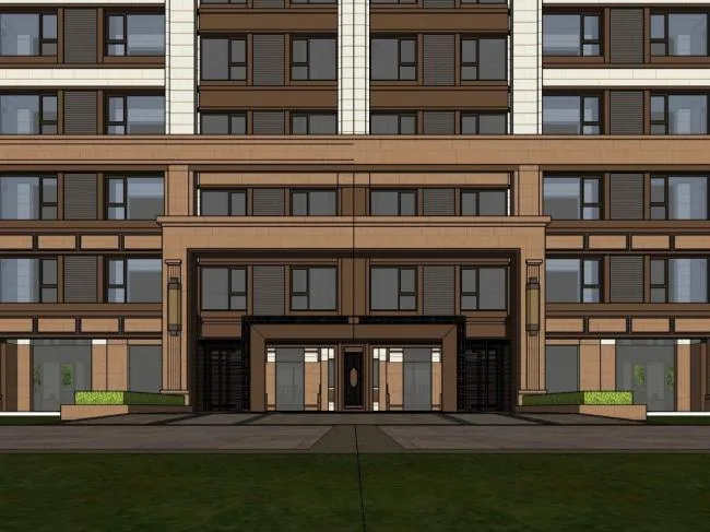 Sketchup住宅模型|高层住宅，居住建筑，现代风格