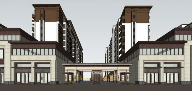 Sketchup住宅模型|高层住宅，居住建筑，现代风格