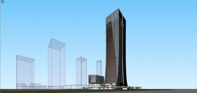 Sketchup办公模型|超高层办公楼，行政写字楼，现代风格