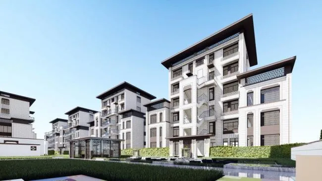Sketchup住宅模型|多层住宅，新中式风格，居住建筑