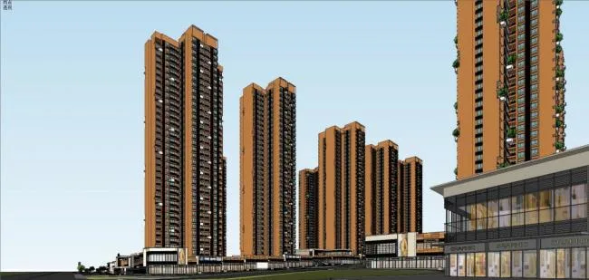 Sketchup商业模型|售楼处，现代风格，商业建筑