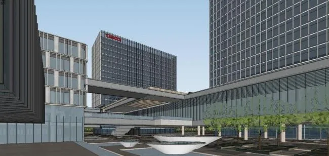 Sketchup办公模型|多层科技园区办公楼，现代风格