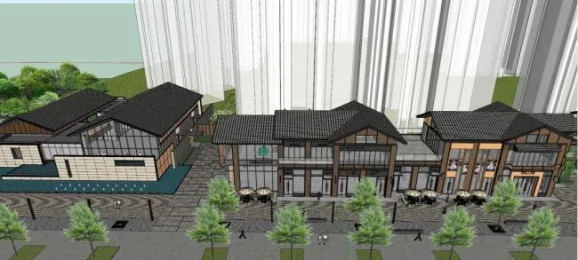 Sketchup商业模型|售楼处，中式风格，娱乐休闲，商业建筑