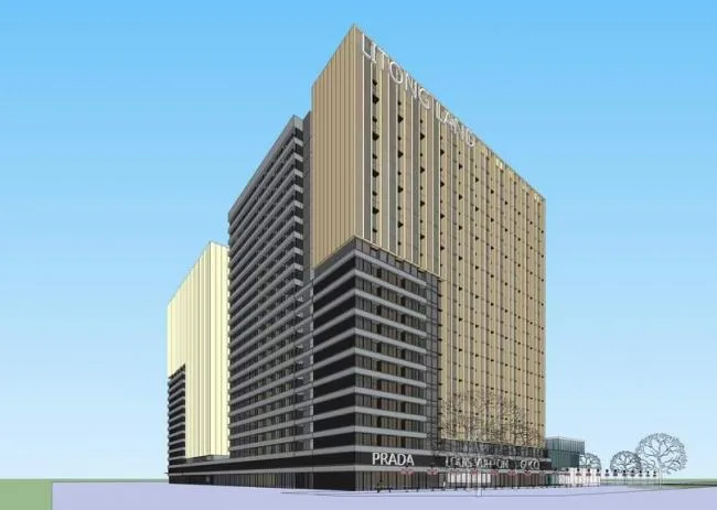 Sketchup商业模型|高层公寓，底层商业，现代风格，居住建筑