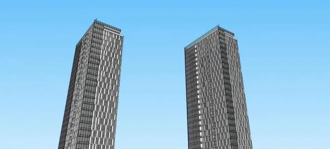Sketchup办公模型|高层商业办公写字楼，现代风格