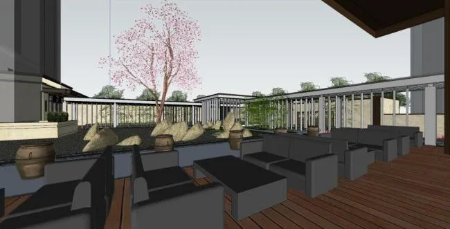 Sketchup商业模型|多层会所，商业建筑，现代风格