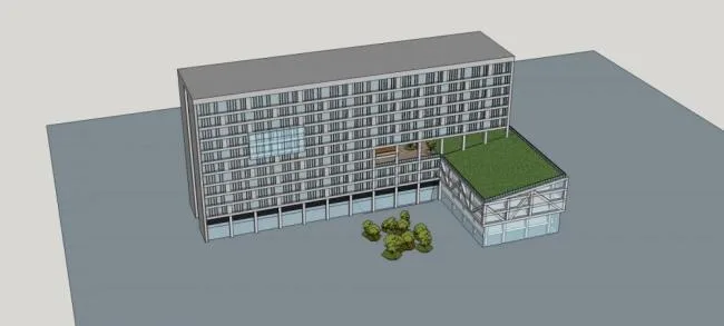 Sketchup办公模型|小高层办公楼，现代风格