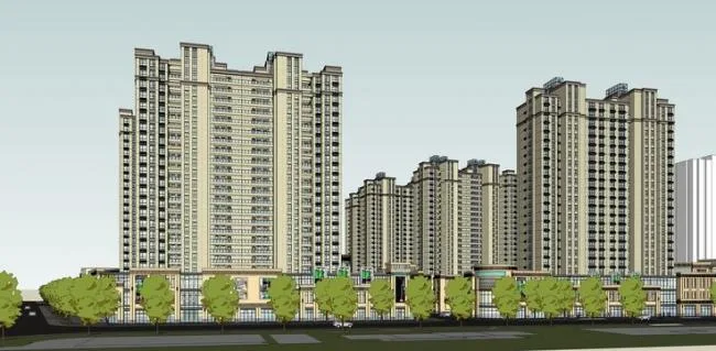 Sketchup住宅模型|高层住宅，商住楼，底层商业，现代风格，简欧，居住建筑