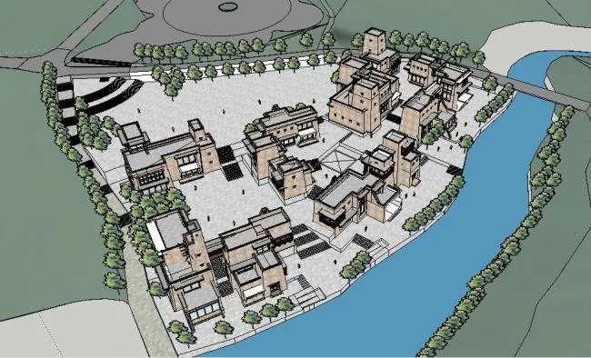 Sketchup住宅模型|多层住宅，羌族风格，居住建筑