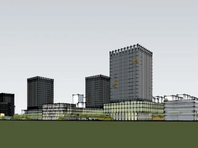 Sketchup办公模型|高层办公楼，写字楼，现代风格
