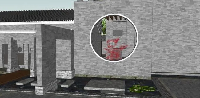 Sketchup住宅模型|住宅，四合院，古建筑，庭院设计，中式风格