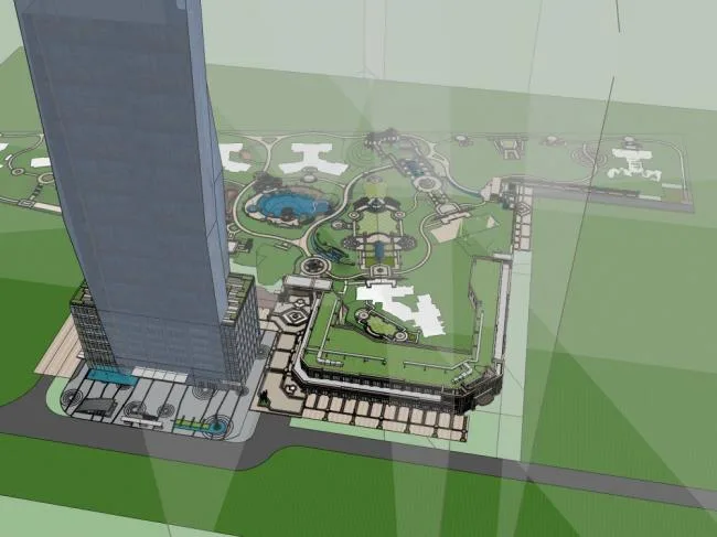 Sketchup住宅模型|超高层住宅，居住建筑，小区，景观，新古典风格
