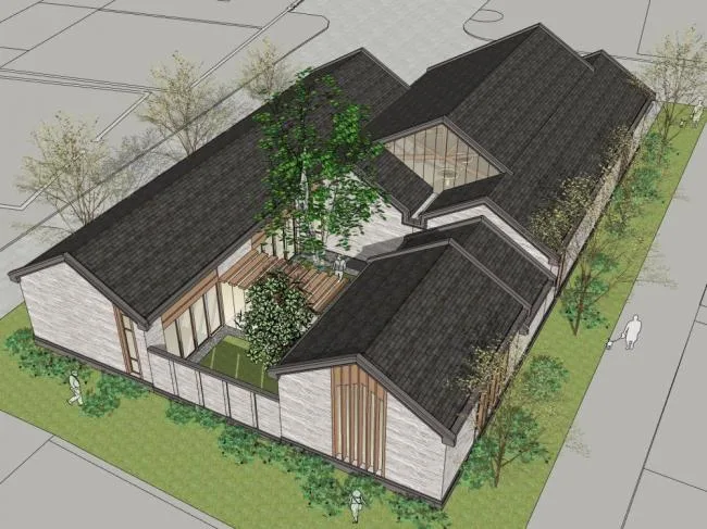 Sketchup商业模型|会所，商业建筑，新中式风格，娱乐休闲设施