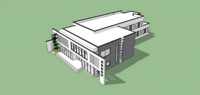 Sketchup商业模型|多层会所，商业建筑，新中式风格