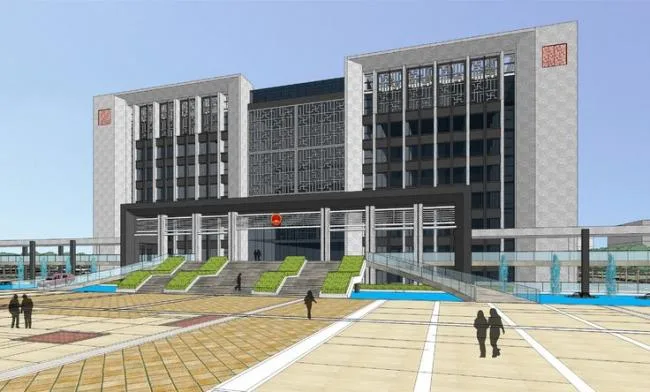 Sketchup办公模型|绍兴市行政中心规划方案，政府大楼，多层办公楼，现代风格