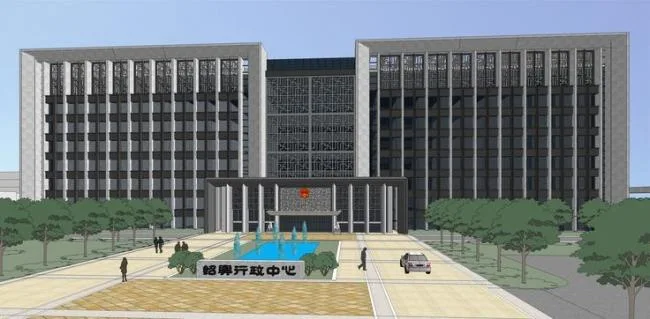 Sketchup办公模型|绍兴市行政中心规划方案，政府大楼，多层办公楼，现代风格