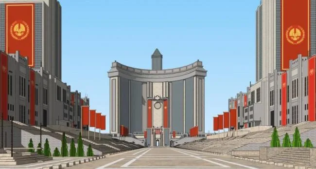 Sketchup办公模型|饥饿游戏场景，现代风格，高层办公