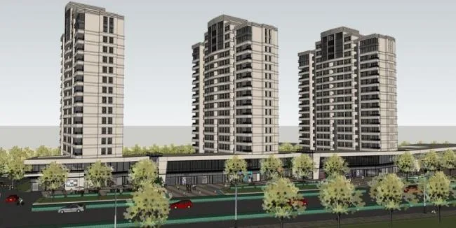 Sketchup住宅模型|高层住宅，底层商业，现代风格，居住建筑