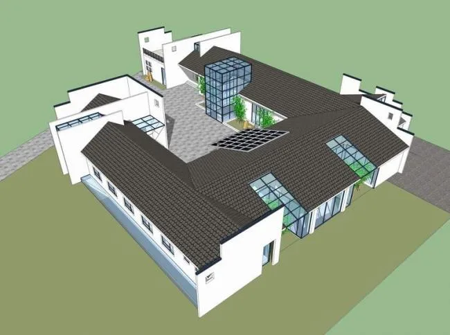 Sketchup商业模型|多层会所，客栈，民宿，中式风格