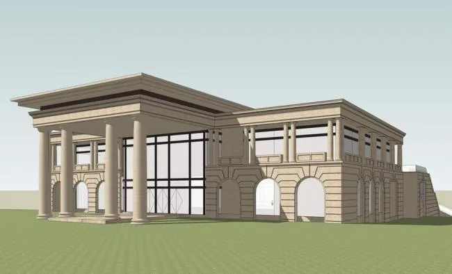 Sketchup商业模型|多层会所，售楼处，新古典风格，商业建筑