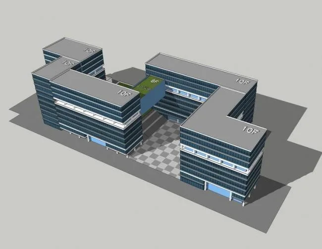 Sketchup办公模型|多层办公楼，现代风格