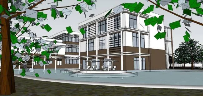 Sketchup商业模型|多层会所，商业建筑，现代风格