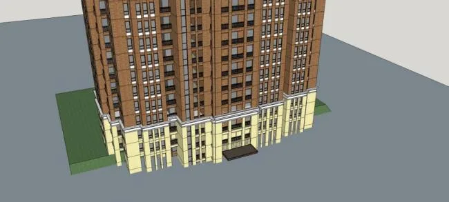 Sketchup住宅模型|高层住宅楼，居住建筑，简欧风格