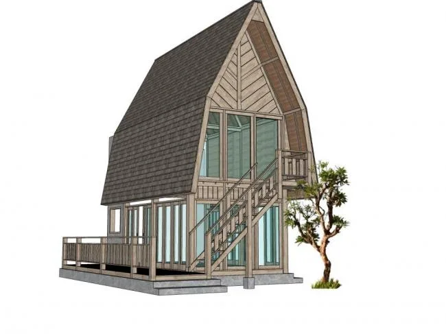 Sketchup住宅模型|木屋住宅，现代风格