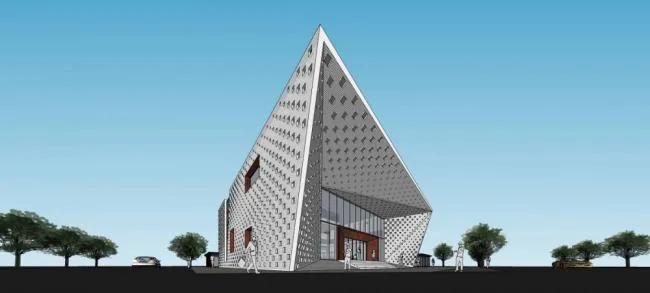 Sketchup商业模型|多层商业会所，现代风格，异形