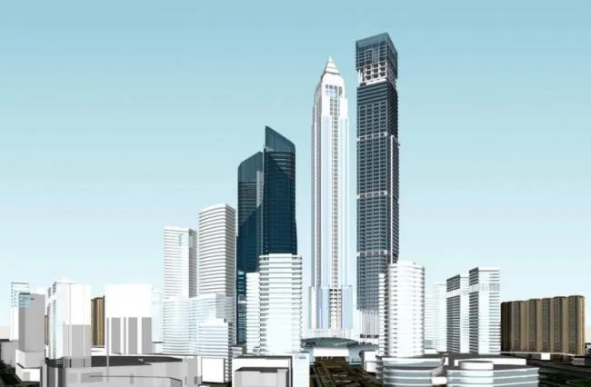 Sketchup办公模型|超高层办公楼，现代风格