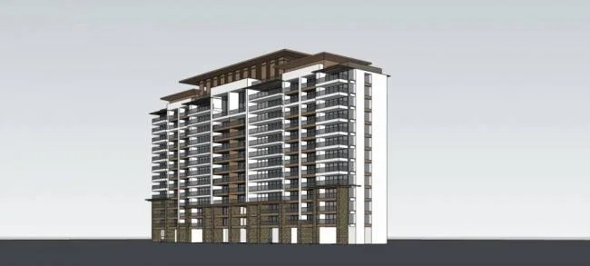 Sketchup住宅模型|三亚土福湾，高层住宅公寓，居住建筑，现代风格
