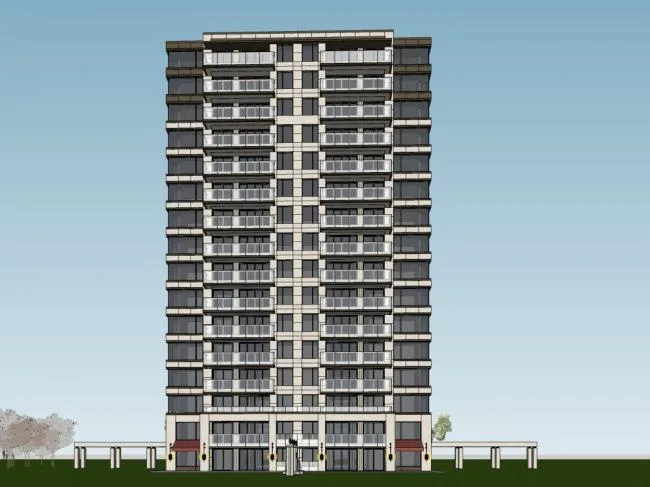 Sketchup住宅模型|高层住宅，居住建筑，现代风格