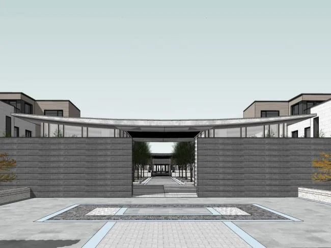 Sketchup商业模型|多层商业售楼处，中式风格