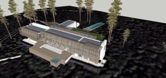 Sketchup商业模型|小木屋，现代风格，多层商业，娱乐休闲设施