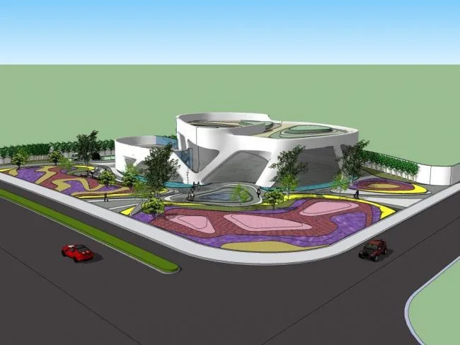 Sketchup商业模型|多层售楼处，现代风格，商业建筑