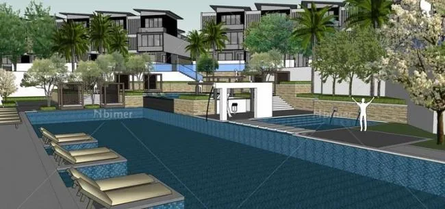 Sketchup住宅模型|多层住宅小区，居住建筑，景观设计，现代风格