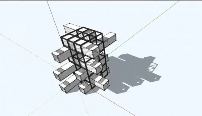 Sketchup商业模型|集装箱，现代风格，娱乐休闲设施