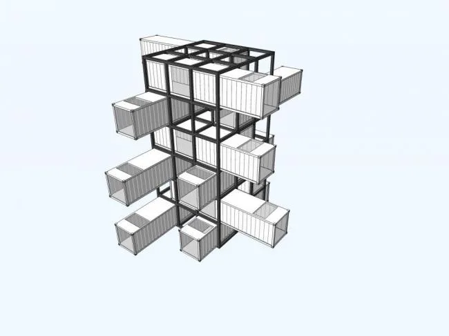 Sketchup商业模型|集装箱，现代风格，娱乐休闲设施