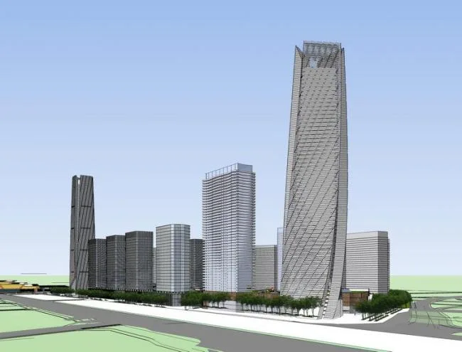 Sketchup办公模型|超高层办公楼，现代风格，写字楼