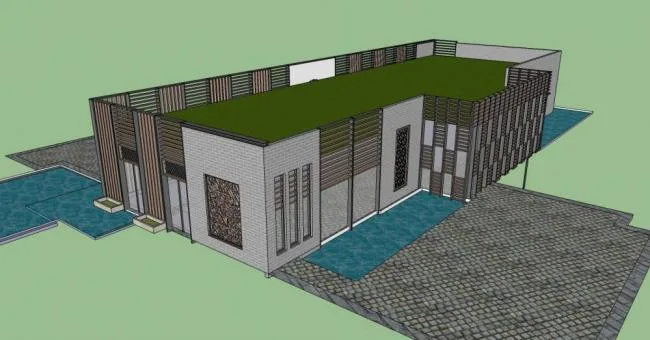 Sketchup商业模型|商业楼，单层，中式风格