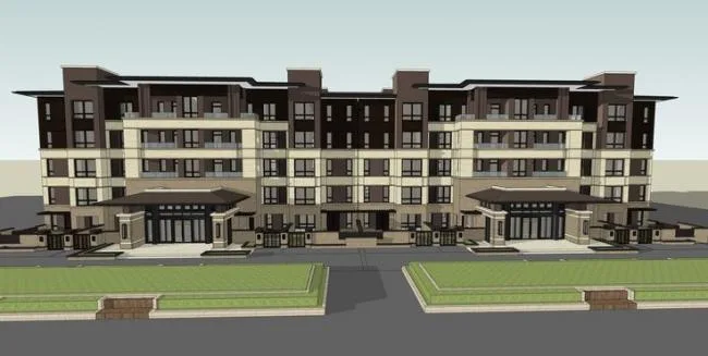 Sketchup住宅模型|多层住宅，花园洋房，居住建筑，新古典风格