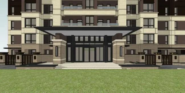 Sketchup住宅模型|多层住宅，花园洋房，居住建筑，新古典风格
