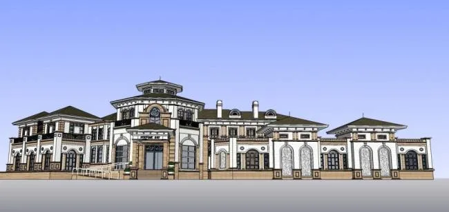 Sketchup商业模型|多层商业会所，欧式，古典风格
