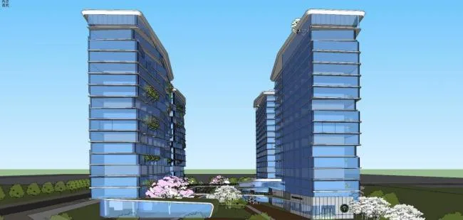 Sketchup住宅模型|高层住宅，现代风格，居住建筑